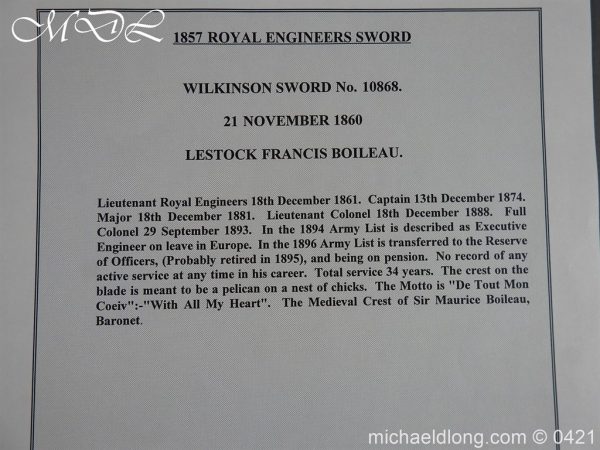 Royal Engineers 1857 Officer’s Sword by Wilkinson - Image 3