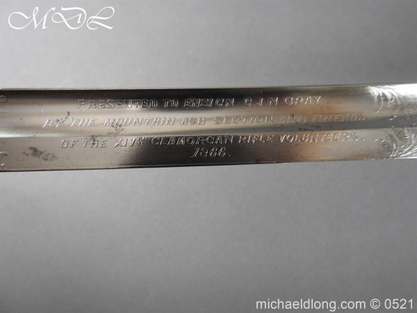 Victorian Glamorgan Rifles Presentation Sword - Image 14