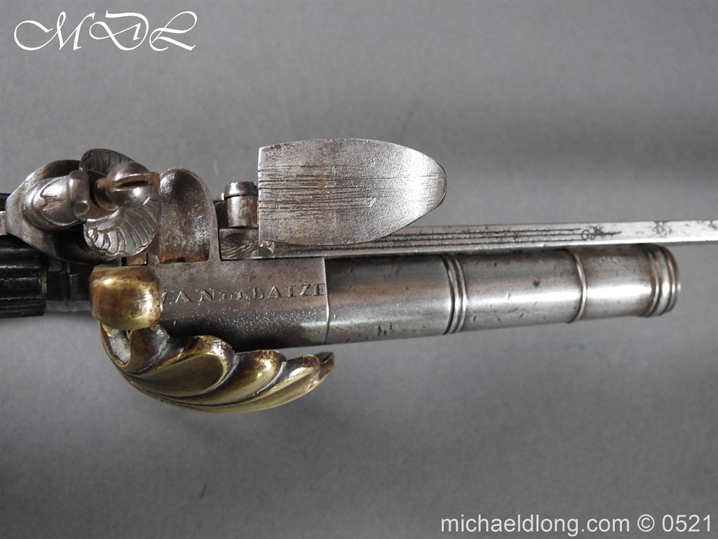 Flintlock 18th Century Sword Pistol By Van De Baize - Image 5