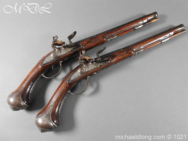 michaeldlong.com 22632 600x450 A Pair of flintlock Pistols by Winckhler Munich c 1700
