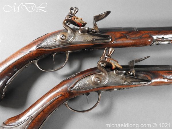 michaeldlong.com 22634 600x450 A Pair of flintlock Pistols by Winckhler Munich c 1700