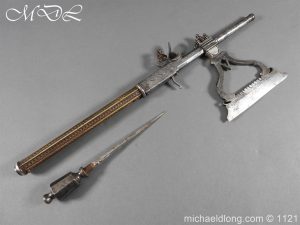 Indian Combination Weapon Flintlock Axe and Dagger