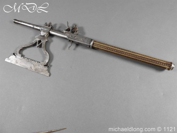 michaeldlong.com 23229 600x450 Indian Combination Weapon Flintlock Axe and Dagger