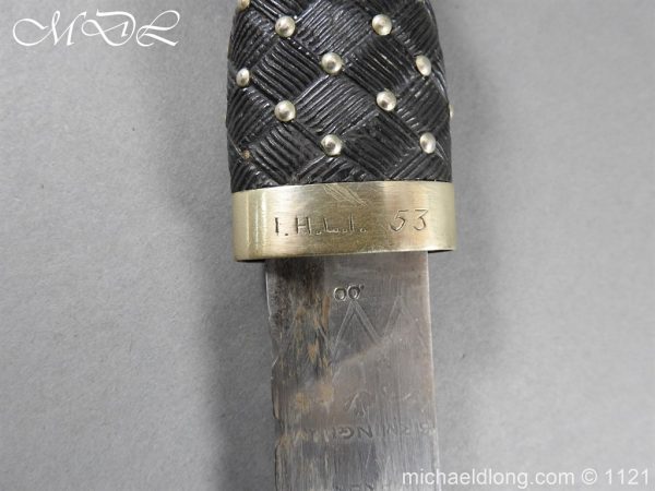 Highlanders Light Infantry Regimental Pipers Dirk Etched Blade - Image 15