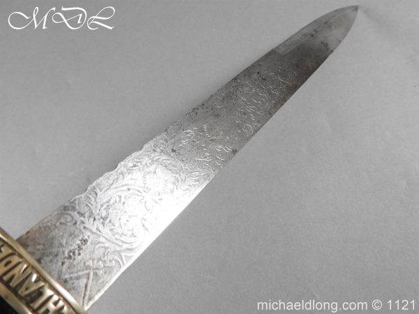 Highlanders Victorian Regimental Pipers Dirk Etched Blade - Image 16