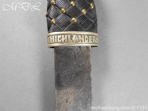 Highlanders Victorian Regimental Pipers Dirk Etched Blade - Image 20