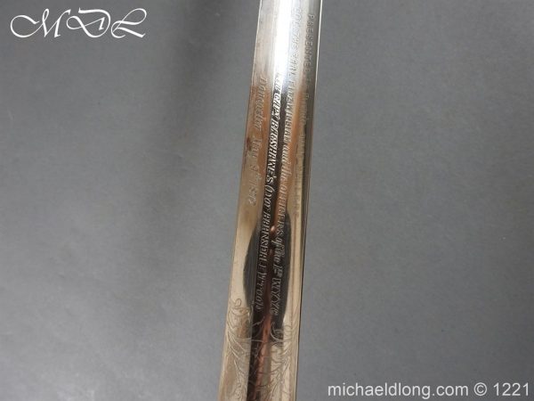 British Cavalry Presentation Sword c1872 - Image 22