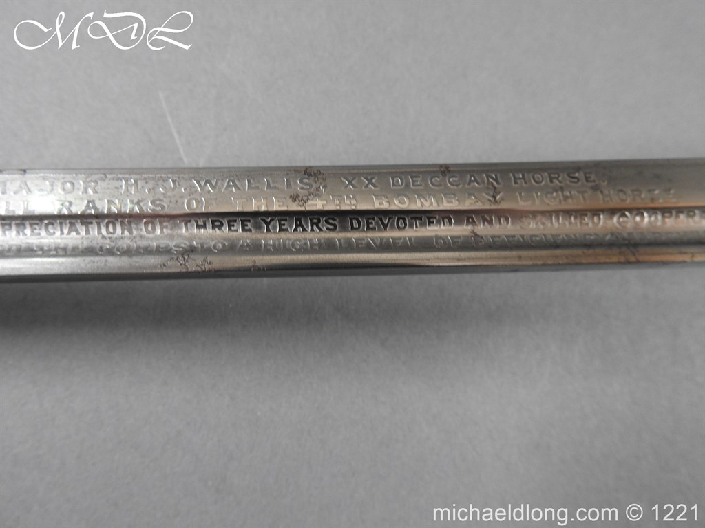 Deccan Horse Presentation 1912 Sword by Wilkinson - Image 5