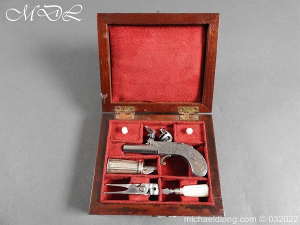 English Miniature Flintlock Cased Pistol
