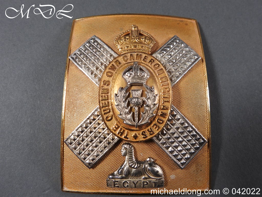 Scottish brass shoulder belt plate of the Black Watch (Royal