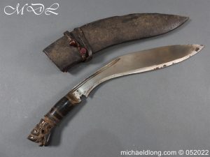 19th century Kukri or Khukuri Carved Hilt