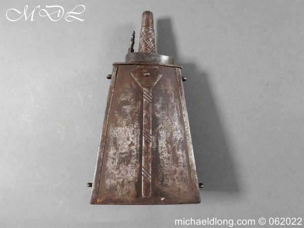 michaeldlong.com 3001680 600x450 Italian Iron powder flask Early 17th Century
