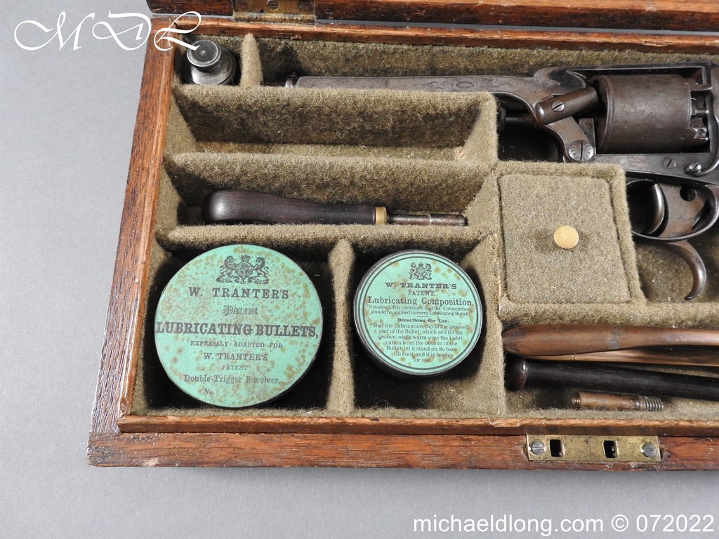 Cased Double Trigger Tranter Patent Revolver Retailed by A Clayton - Image 2