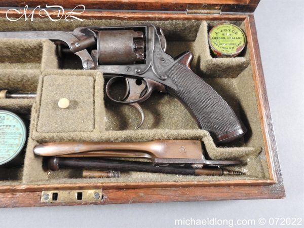 michaeldlong.com 3002250 1 600x450 Cased Double Trigger Tranter Patent Revolver Retailed by A Clayton