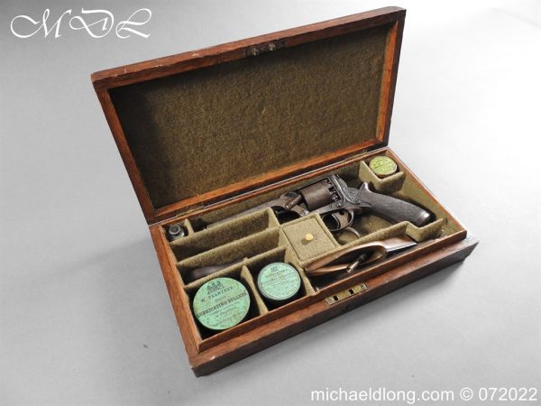 michaeldlong.com 3002276 600x450 Cased Double Trigger Tranter Patent Revolver Retailed by A Clayton
