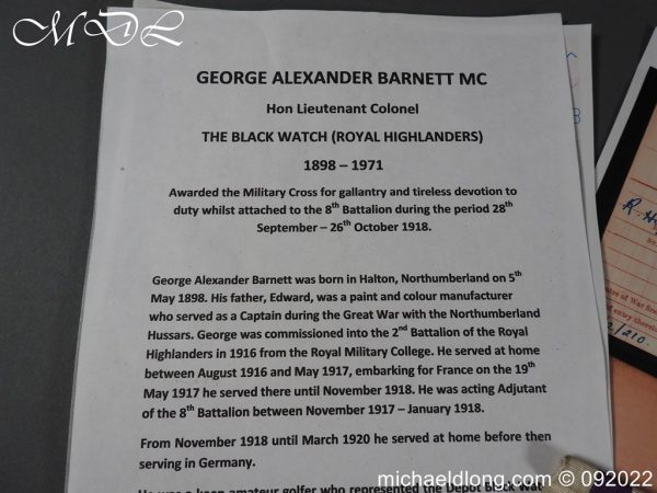 WW1 - WW2 Medal Group George Barnett MC - Image 18