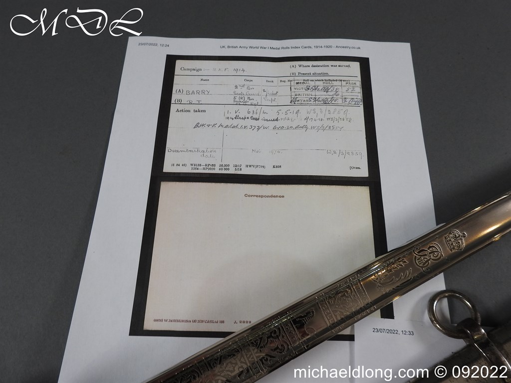 Scots Guards WW1 Sword by Wilkinson - Image 28