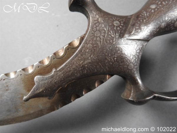 michaeldlong.com 3003261 600x450 Indian 19th Century Tulwar Hilted Serrated Sword