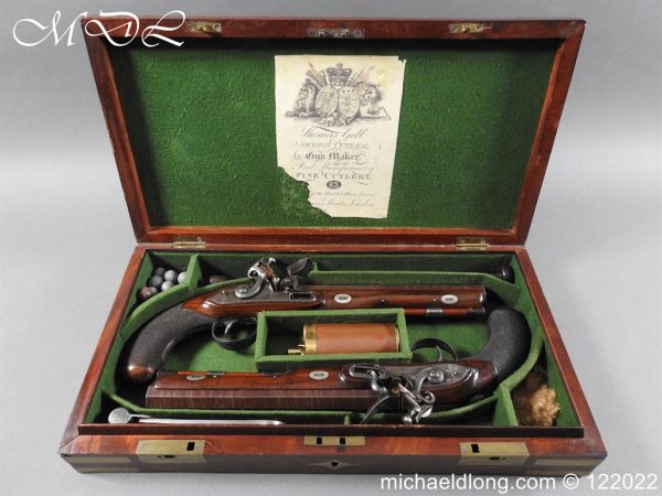 Cased Pair of flintlock Pistol By T. Gill London