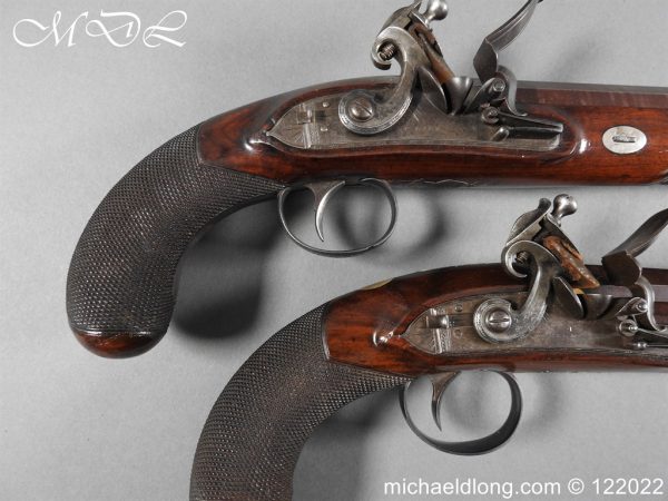 Cased Pair of flintlock Pistol By T. Gill London - Image 23
