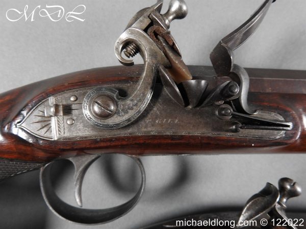Cased Pair of flintlock Pistol By T. Gill London - Image 22