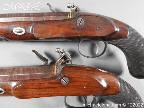 Cased Pair of flintlock Pistol By T. Gill London - Image 17