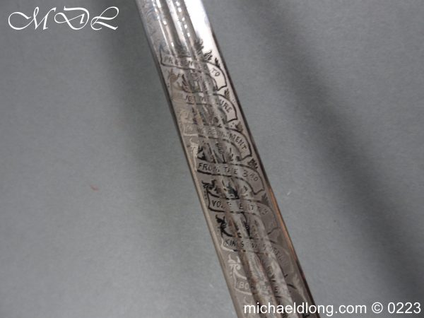 Victorian K O S B Presentation Basket Hilt Sword - Image 19