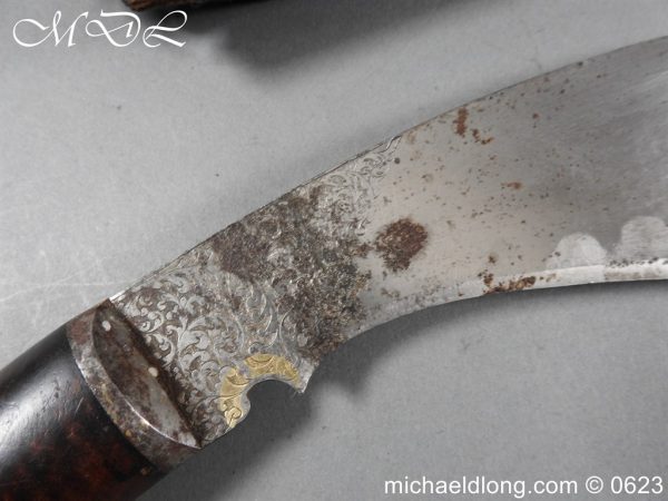 Khukuri / Kukri Knife with Engraved Blade 19th C - Image 7