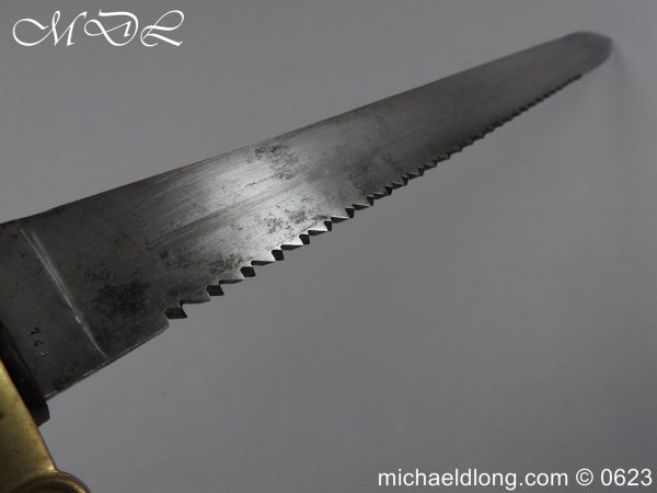 michaeldlong.com 3008263 600x450 Swiss Brass Hilted Short Sword with Saw Back Blade
