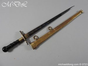 English Naval Dirk Blue and Gilt Blade c1800