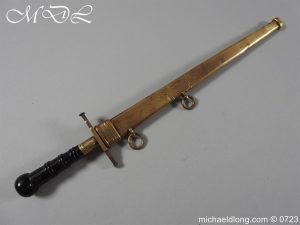 English Naval Dirk Blue and Gilt Blade c1800