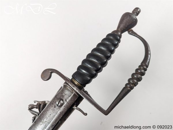 michaeldlong.com 0823327 600x452 English 19th c Flintlock Sword Pistol