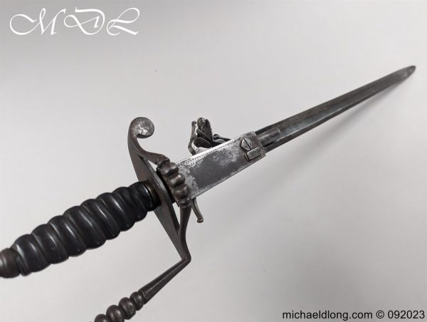 michaeldlong.com 0823329 600x452 English 19th c Flintlock Sword Pistol