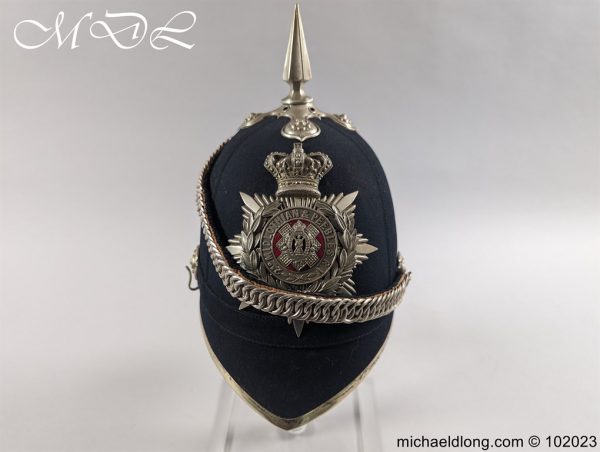 Victorian Midlothian and Peebles Officer’s Blue Cloth Helmet