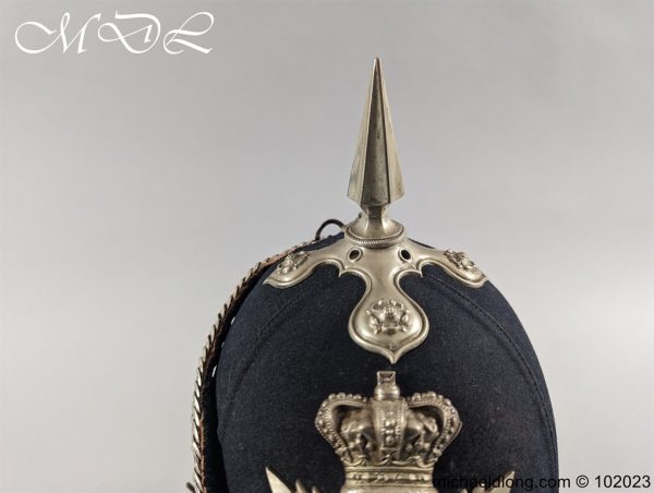 Victorian Midlothian and Peebles Officer’s Blue Cloth Helmet - Image 13