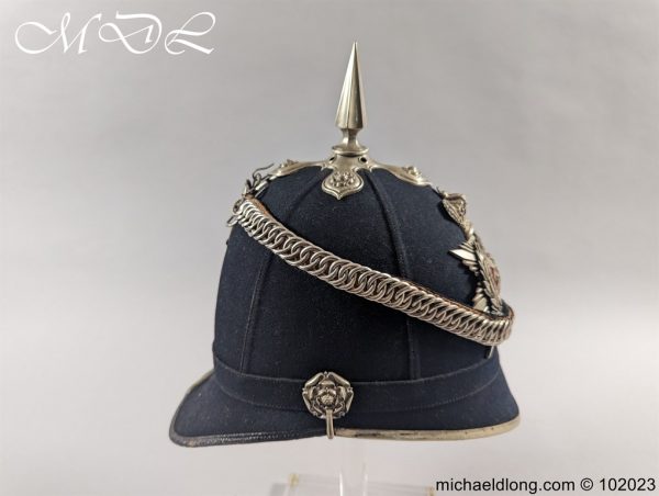 Victorian Midlothian and Peebles Officer’s Blue Cloth Helmet - Image 12