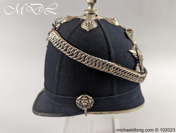 Victorian Midlothian and Peebles Officer’s Blue Cloth Helmet - Image 11