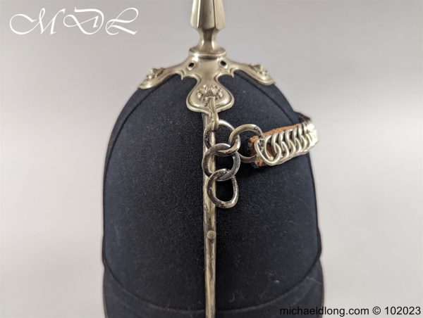 Victorian Midlothian and Peebles Officer’s Blue Cloth Helmet - Image 8