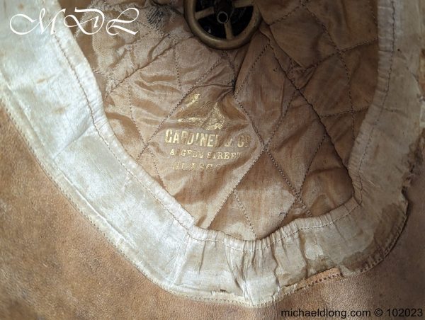 Victorian Midlothian and Peebles Officer’s Blue Cloth Helmet - Image 4