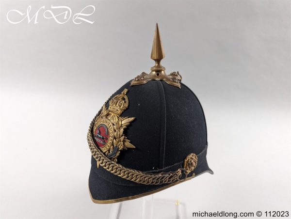 British West Yorkshire Blue Cloth Officer’s Helmet - Image 6