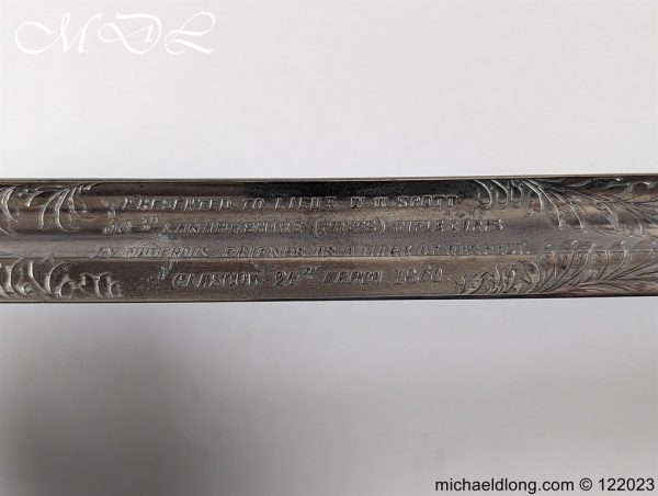 Lanarkshire 50th Rifle Volunteer Presentation Sword - Image 10
