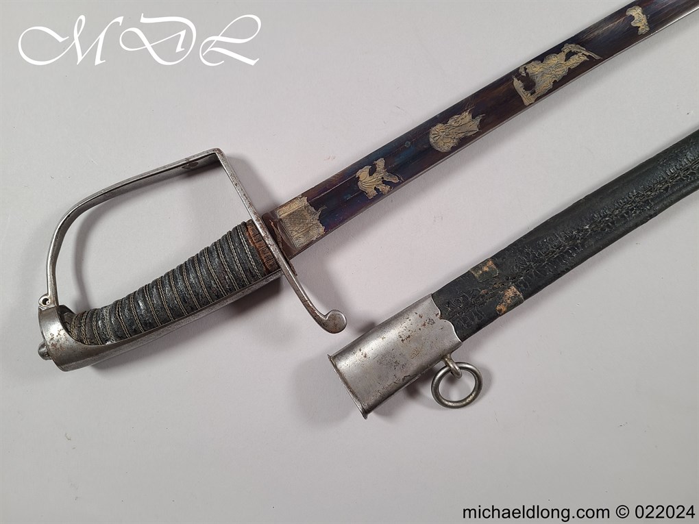 German Infantry Officers Blue and Gilt Sword - Image 25