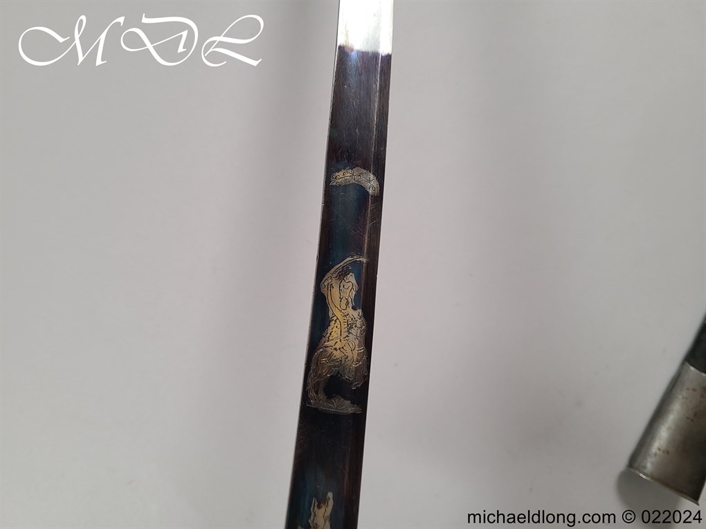 German Infantry Officers Blue and Gilt Sword - Image 16