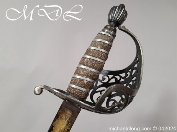 British Blue and Gilt Cavalry Officers Sword c 1790 - Image 14