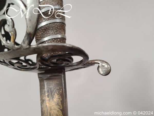 British Blue and Gilt Cavalry Officers Sword c 1790 - Image 9
