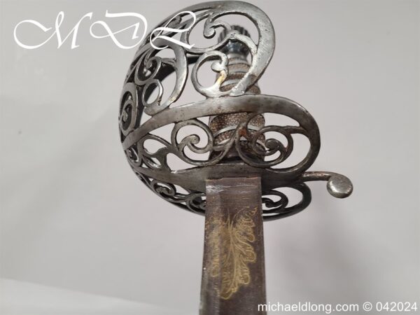 British Blue and Gilt Cavalry Officers Sword c 1790 - Image 8