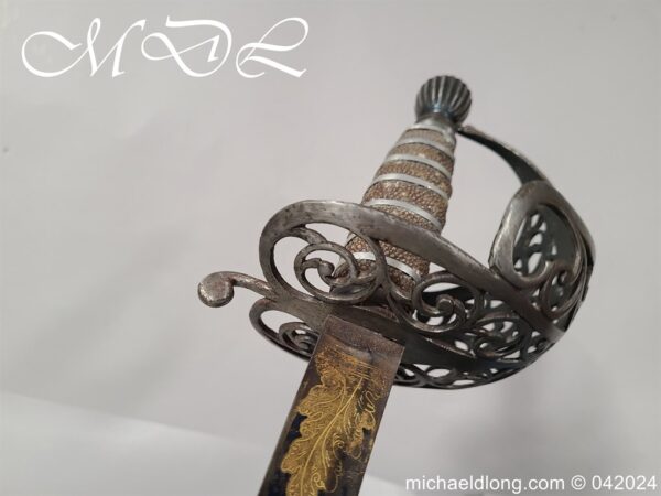 British Blue and Gilt Cavalry Officers Sword c 1790 - Image 6