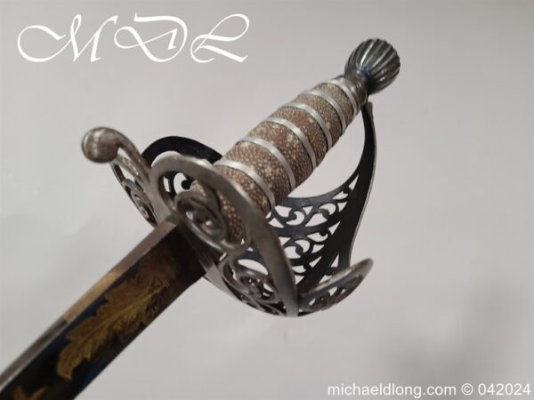 British Blue and Gilt Cavalry Officers Sword c 1790 - Image 5