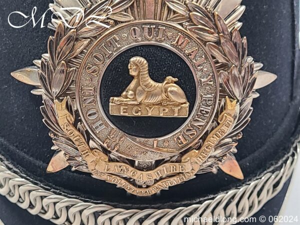 Victorian South Lancashire Regiment 1st Volunteers Blue Cloth Helmet - Image 2