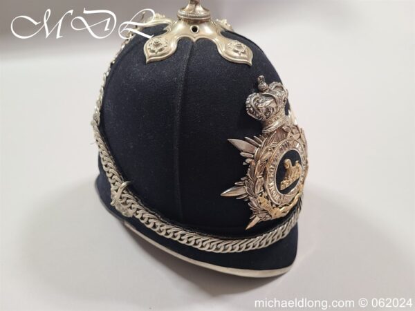 Victorian South Lancashire Regiment 1st Volunteers Blue Cloth Helmet - Image 9